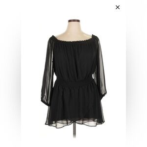 Lane Bryant Black Ruffled Blouse